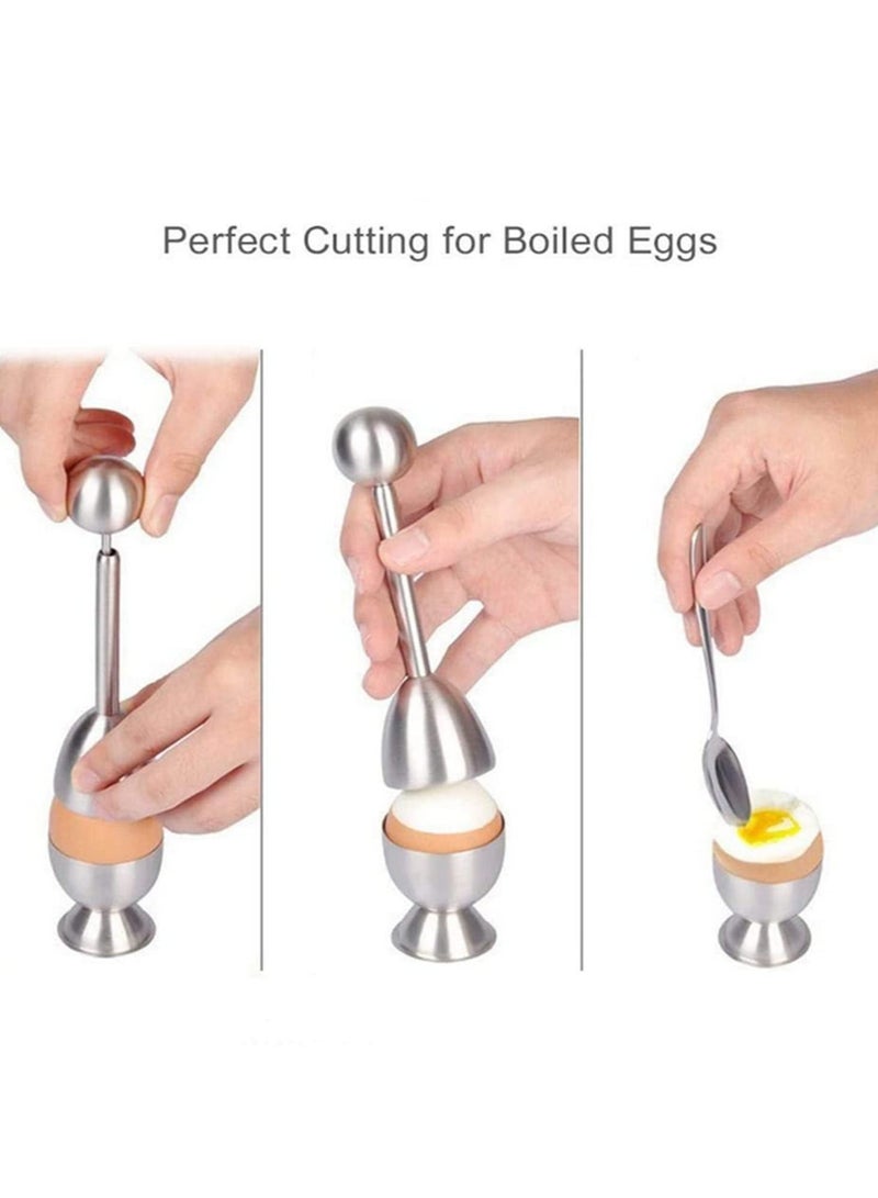 5PCS Set Stainless Steel Boiled Egg Topper Egg Shell Cracker Opener Egg Spoon Holder Kitchen Gadgets for Cooking Breakfast Baking Tools  - Image 5
