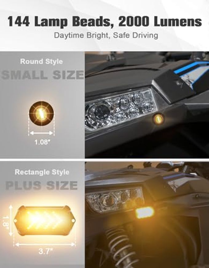 BystralX Utv Turn Signal Kit With 110Db Horn And License Plate Holder With Light, Utv Atv Blinker With Lever Column Switch Compatible With Polaris, Can-Am, Teryx, Cfmoto - Image 3