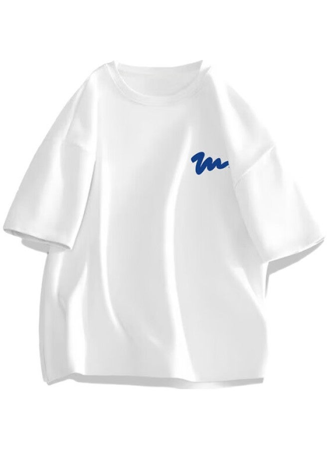 GENIOLAMODE Men'S Short Sleeve T-Shirt, Pure Cotton Comfortable Basic Tee With Simple Print, Suitable For Layering Or Wearing Out - Image 1