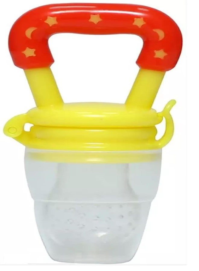 Fancy steps Silicone Food/Fruit Nibbler with Extra Mesh, Soft Pacifier/Feeder, Silicone Fruit Shape Teether (FruitsTeether_Orange) Pack of 1 - Image 1