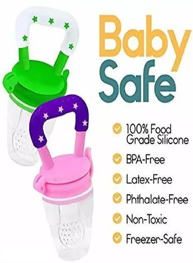 Fancy steps Silicone Food/Fruit Nibbler with Extra Mesh, Soft Pacifier/Feeder, Silicone Fruit Shape Teether (FruitsTeether_Orange) Pack of 1 - Image 4