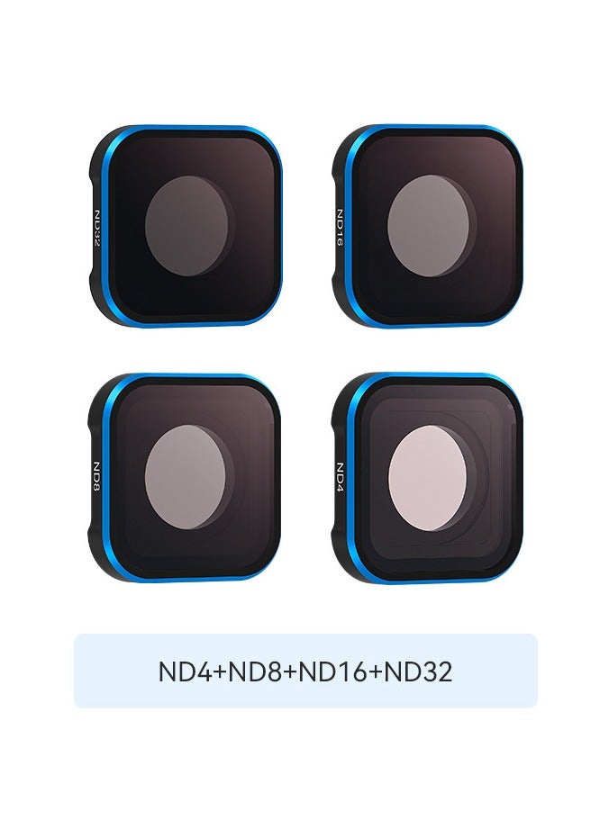 aMagisn مجموعة فلاتر ND مقاومة للماء ND4/8/16/32 متوافقة مع GoPro Hero 13/12/11/10/9 – إطار من الألمنيوم، مضاد للضباب ومقاوم للخدش – ملحق لتصوير كاميرات الأكشن - Image 1