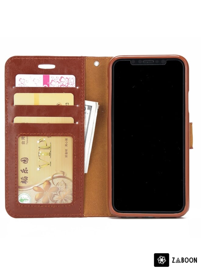 Zaboon Protective Case For vivo V21e 4G / Y73 2021 Skin Feel Straw Hat Magnetic Buckle Leather - Image 3