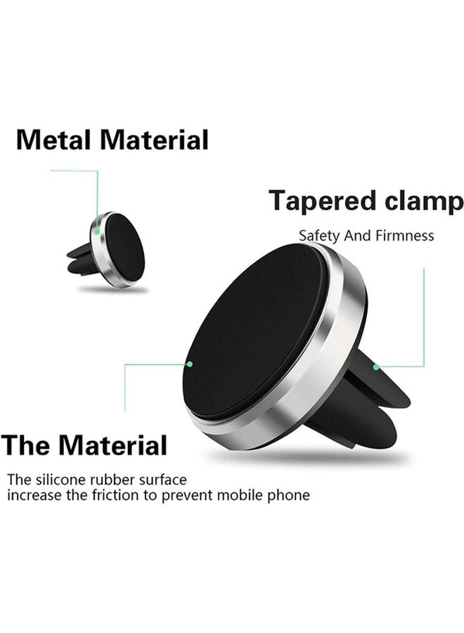 حامل هاتف مغناطيسي ذهبي لمكيف السيارة، معدني متين قابل للدوران لهواتف iPhone وSamsung - Image 4