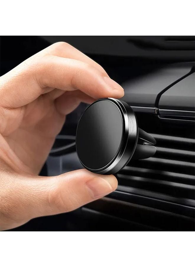 حامل هاتف مغناطيسي ذهبي لمكيف السيارة، معدني متين قابل للدوران لهواتف iPhone وSamsung - Image 2
