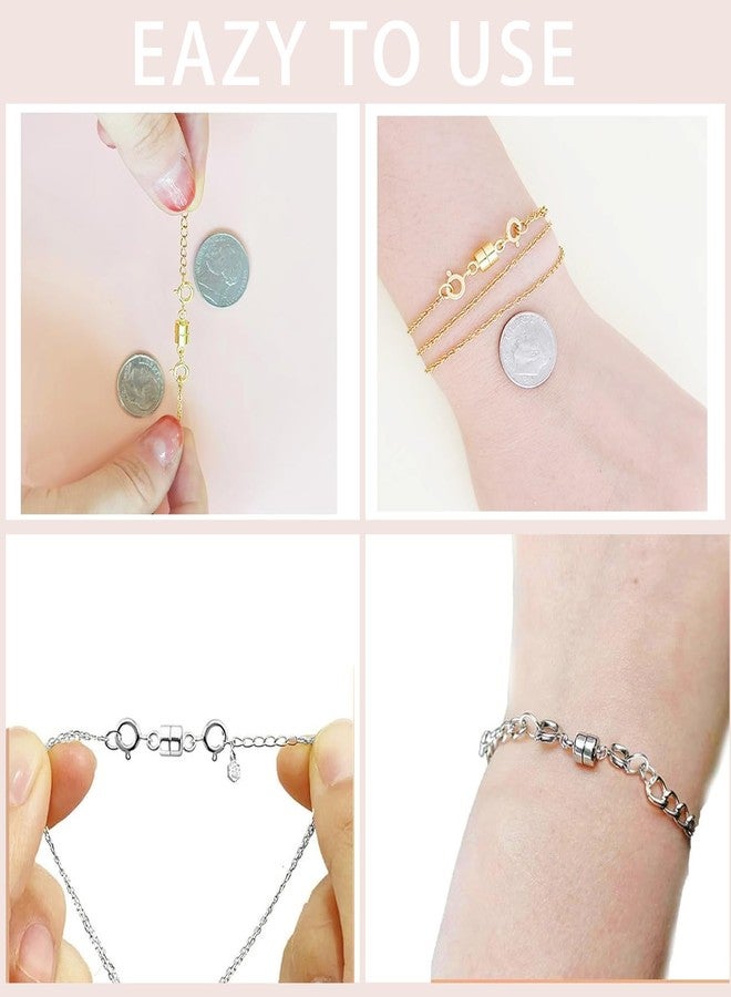 AD Beads Double Magnetic Jewelry Clasps and Closures14K Gold Plated and Silver Plated with Jump Rings,Bracelet Extender & Necklace Clasps for DIY Jewelry Making (8 Pcs / 4 Pcs Gold & 4 Pcs Silver) - Image 3