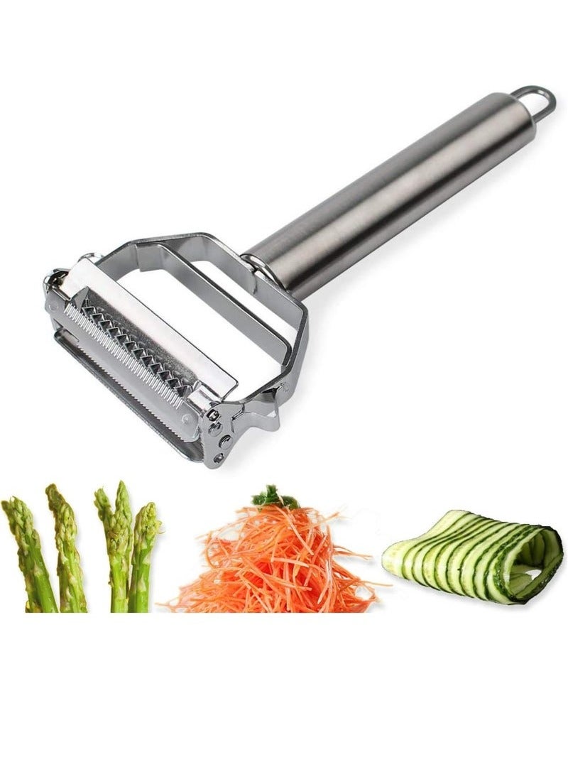 Stainless Steel Vegetable Peeler, Double-Sided Blade Vegetable Julienne Cutter and Fruit Slicer, Dual Blade Multifunction Potato Peeler  - Image 1