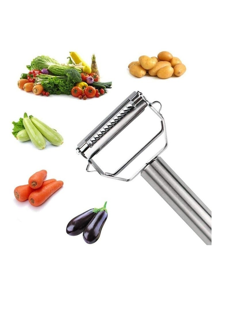 Stainless Steel Vegetable Peeler, Double-Sided Blade Vegetable Julienne Cutter and Fruit Slicer, Dual Blade Multifunction Potato Peeler  - Image 5