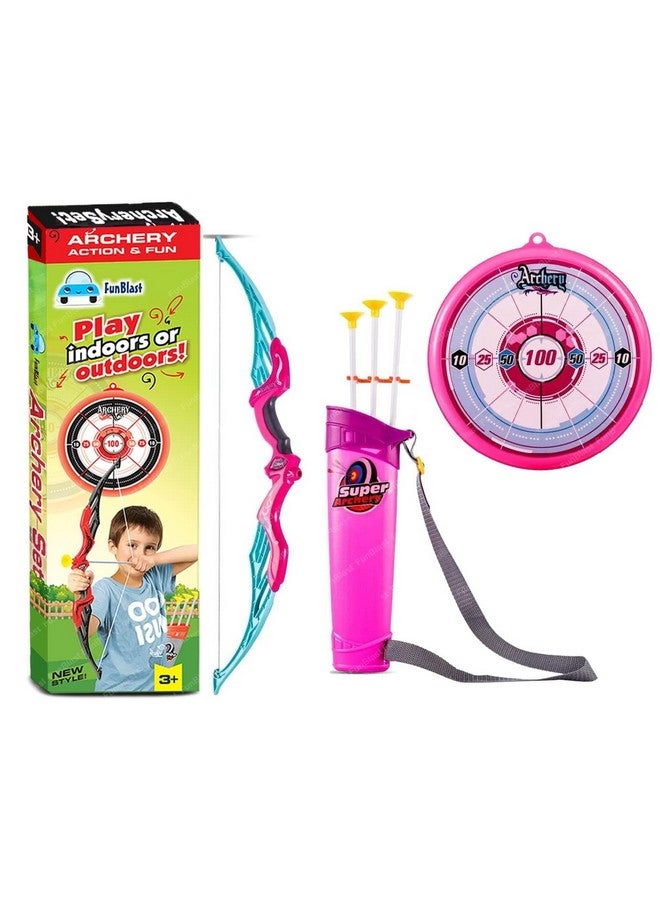 فنبلاست مجموعة ألعاب القوس والسهم من فن بلاست - مجموعة ألعاب الرماية، قوس وسهم حقيقيان، لعبة الرماية الداخلية والخارجية، قوس واحد و3 أسهم (ب) - Image 1