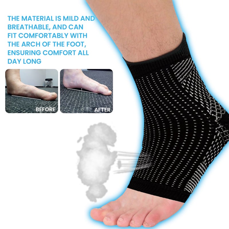 1 Pair Ankle Support Socks for Plantar Fasciitis Arch Support Compression Foot Sleeve Pain Relief for Running Sports Men Women Use - Image 2