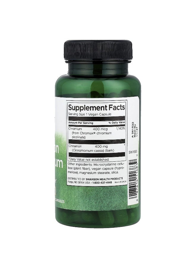 SWANSON سوانسون، قرفة وكروم، 60 كبسولة نباتية - Image 2