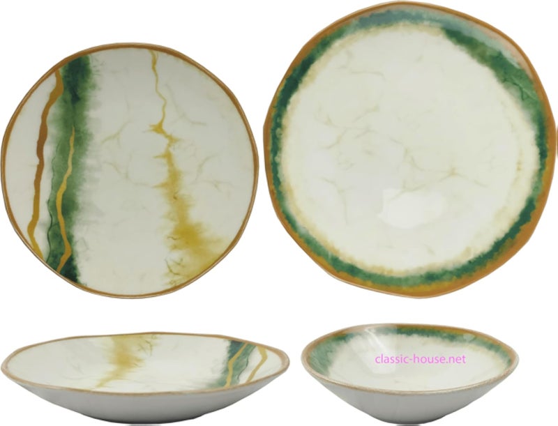 طقم عشاء تركي مكون من 24 قطعة، رمز المنتج: ORG24YS01DB2576