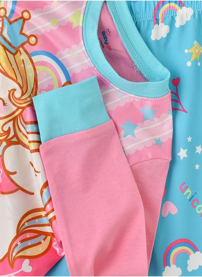babyqlo Unicorn with Fairy Glow-in-the-Dark Pajama Set for Girls