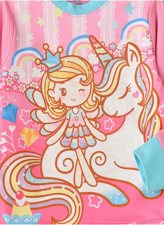 babyqlo Unicorn with Fairy Glow-in-the-Dark Pajama Set for Girls