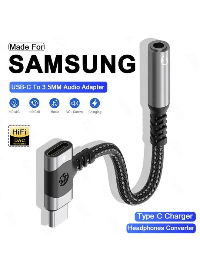 2 In 1 USB C Splitter PD Fast Charger Cable Silvery Type C To 3 5mm Audio Adapter For Samsung - Image 2