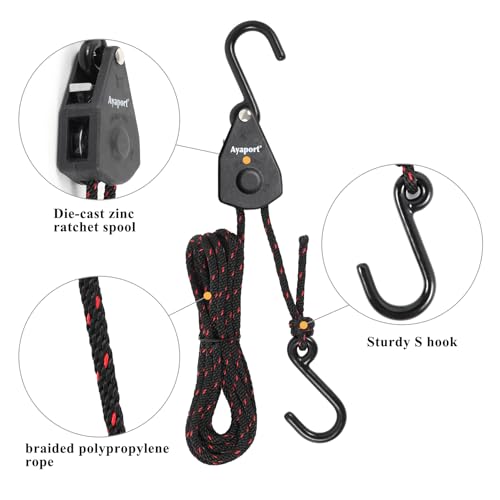 Ayaport Kayak Rope Tie Down Ratchet Straps Bow and Stern Ratcheting Tie Downs Rope Hanger Kayak and Canoe Accessories - Image 2