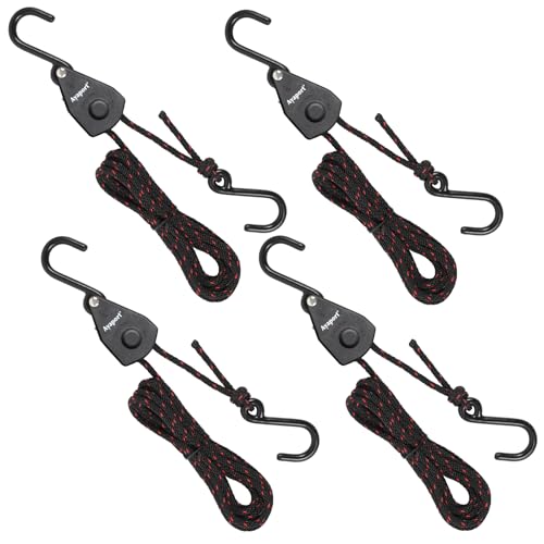 Ayaport Kayak Rope Tie Down Ratchet Straps Bow and Stern Ratcheting Tie Downs Rope Hanger Kayak and Canoe Accessories - Image 1