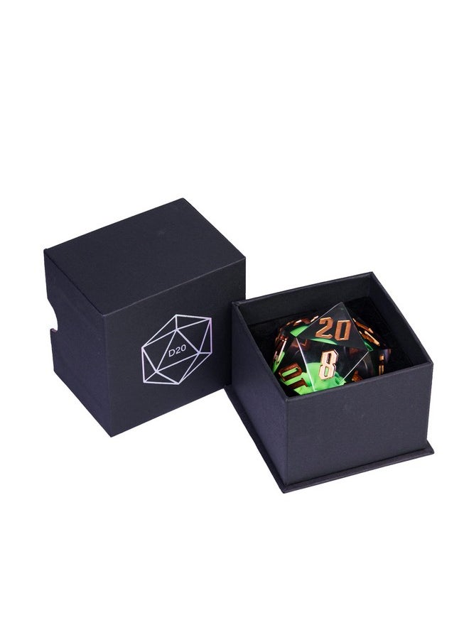 cusdie Cusdie Large D20 Dice 55mm with Sharp Edges, D&D 20 Sided Dice, Handmade DND Giant D20 for Dungeons and Dragons RPG, Table Games(Green Skull)  - Image 2