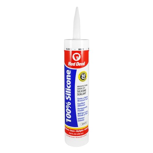 Red Devil 0816 100% Silicone Sealant Architectural Grade, 9.8 oz., White, 1 Pack - Image 1