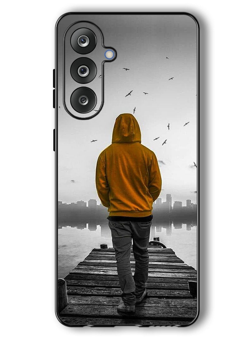 Theodor Case Compatible with Samsung Galaxy F36/ M36 6.7 Inch Protection Shockproof Bumper Cover Sad Boy Walking - Image 1