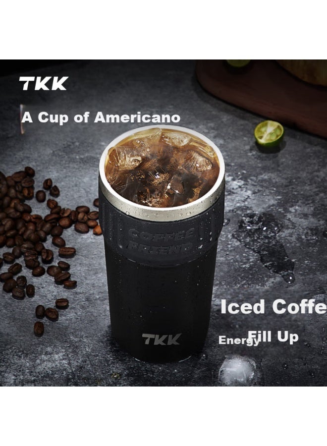 TKK كوب قهوة تي كي كوبا عازل كوب سيراميك مطلي داخلي كوب ماء بارد سعة كبيرة كوب شاي للرجال مثبت في السيارة - Image 1
