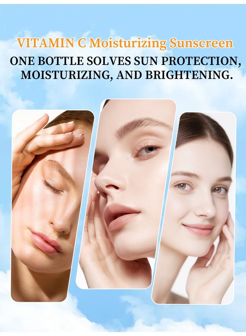 MOOYAM SPF 50 Vitamin C Moisturizing Sunscreen 50ml Gentle Non Greasy Formula with Strong UVA UVB Protection for Face All Skin Types - Image 5