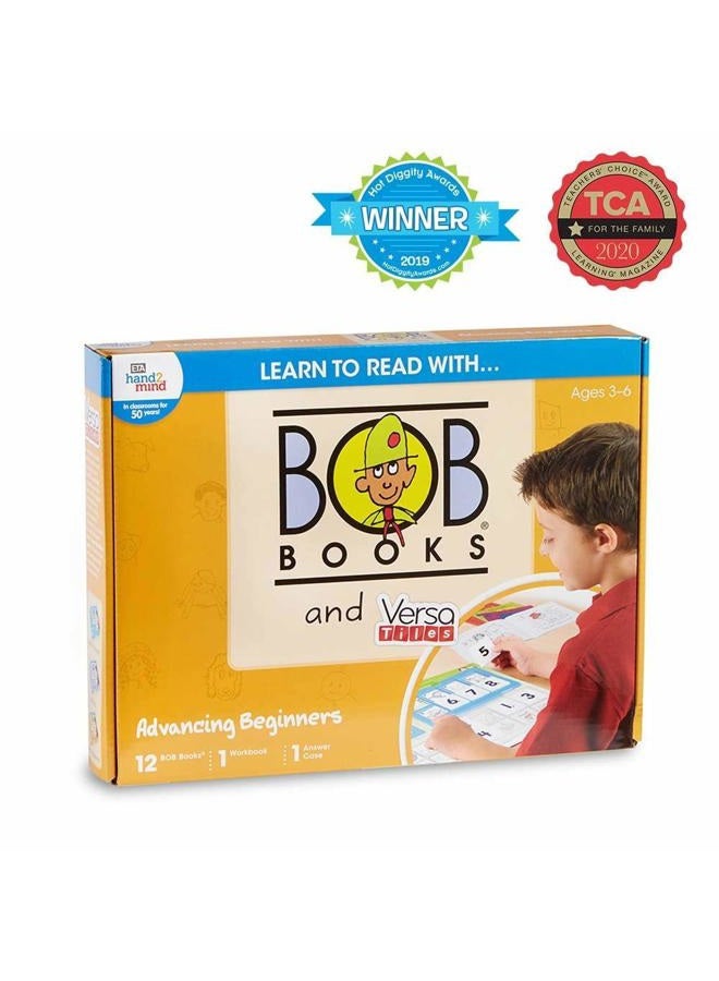 hand2mind 90810 Learn To Read With BOB Books And VersaTiles Advancing Beginner Set, Early Reader Books For Kids Ages 4-6, 12 BOB Books, Workbook And Answer Case, Homeschool Kindergarten Supplies - Image 2