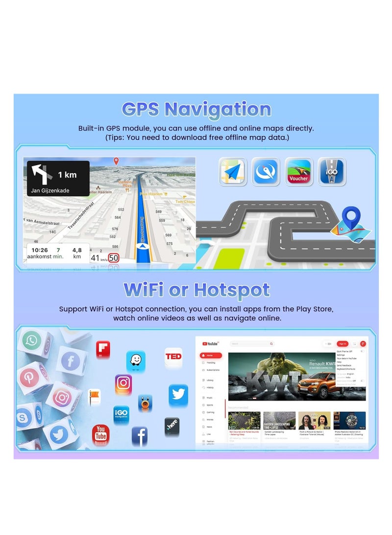 [8 Core 4G+64G] for Toyota Tundra 07-13/Toyota Sequoia 08-18 Android Radio with Wireless Carplay Android Auto, 10.1 Inch IPS Touch Screen Car Stereo, Bluetooth 5.0, 32 EQ, GPS, WiFi, 59UI, SWC - Image 4