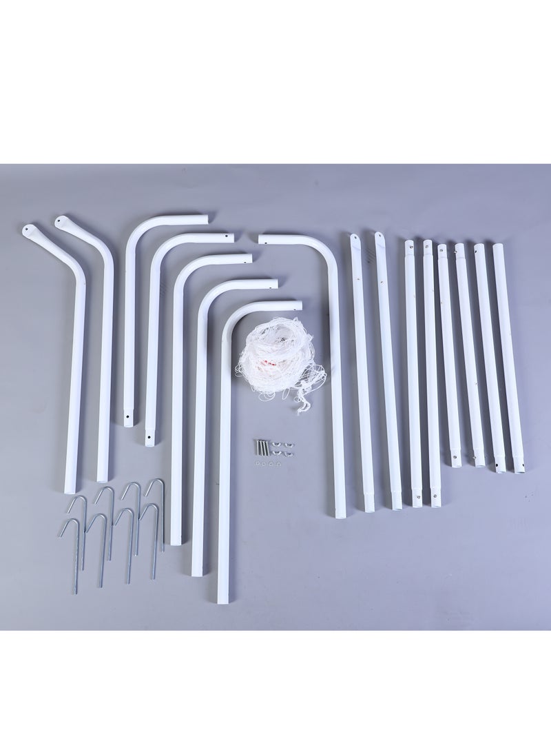 RAKAY Portable Soccer Goal with Net 240x 150 x 90cm Football Goal with a Single Net  White Frame, Includes Ground Pegs.Goal Meatel Post - Image 3
