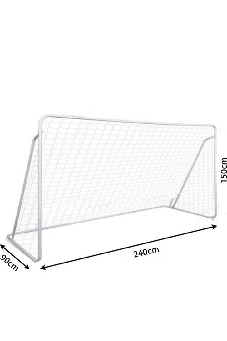 RAKAY Portable Soccer Goal with Net 240x 150 x 90cm Football Goal with a Single Net  White Frame, Includes Ground Pegs.Goal Meatel Post - Image 2