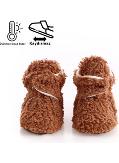 Anti-Slip Sole, Organic Cotton Inner Lining, First Step Shoes, Tedy Slippers, Light Brown Baby Slippers