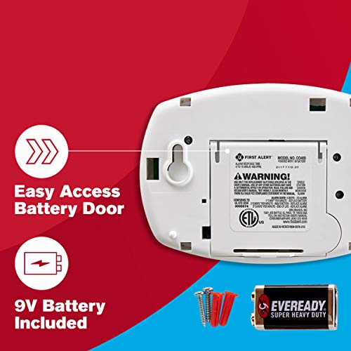 First Alert CO400 Carbon Monoxide (CO) Detector, Battery Operated Alarm, 1-Pack - Image 3