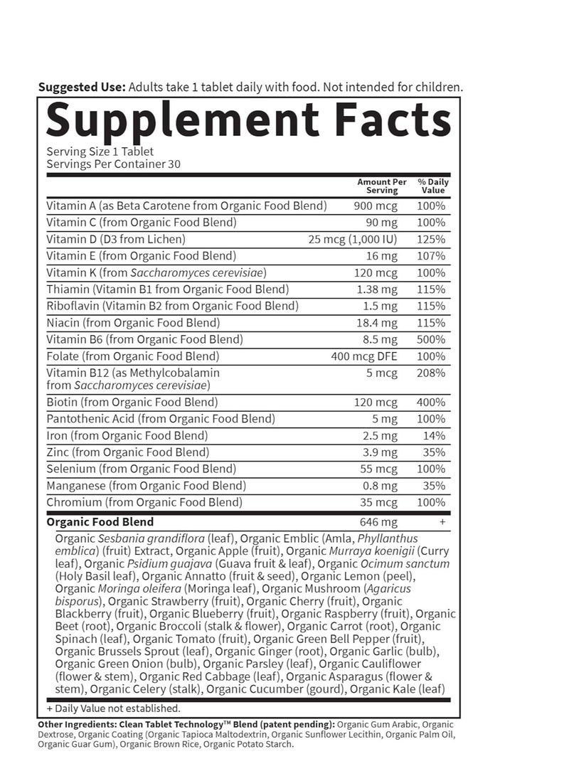 Garden of Life Women's Once Daily Whole Food Multivitamin 30 Vegan Tablets - Image 2