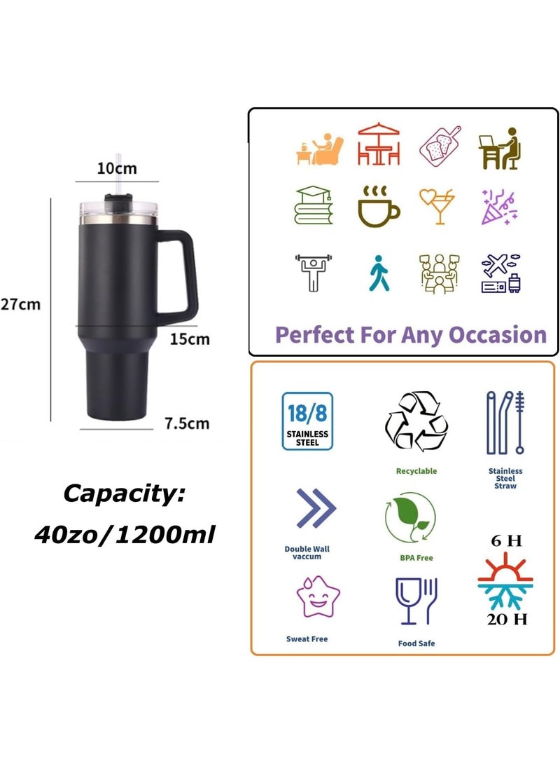 Toyland 40oz(1200ml),Water Bottle,Tumbler with handle,Stainless Steel Vacuum insulated Tumbler with lid and straw,Sports Water bottle,Travel Coffee mug - Image 4