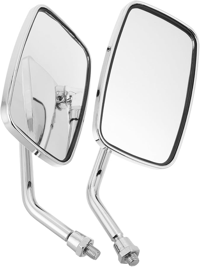 Universal Motorcycle Handlebar Mirrors Pair Scooter Bike Rear View Side Mirrors - Image 1