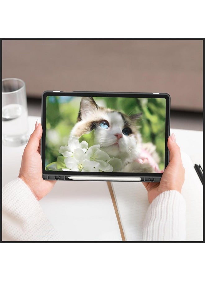 برو إليت - غطاء ProElite لجهاز Samsung Galaxy Tab S9 FE مقاس 10.9 بوصة، غطاء ذكي قابل للطي لجهاز Samsung Galaxy Tab S9 FE مقاس 10.9 بوصة مع حامل قلم S، أخضر رخامي [ظهر شفاف] - Image 1
