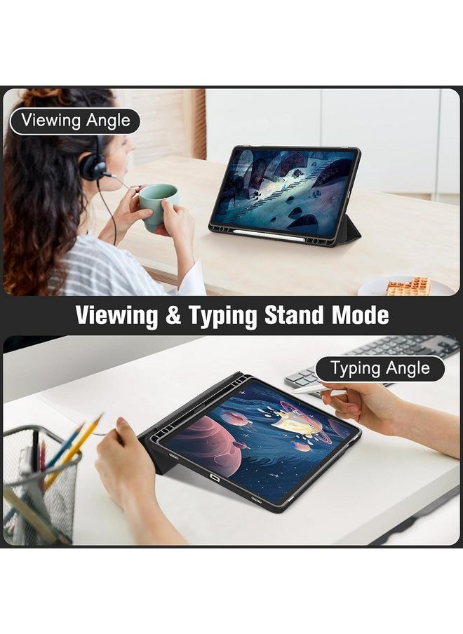 برو إليت - غطاء ProElite لجهاز Samsung Galaxy Tab S9 FE مقاس 10.9 بوصة، غطاء ذكي قابل للطي لجهاز Samsung Galaxy Tab S9 FE مقاس 10.9 بوصة مع حامل قلم S، أخضر رخامي [ظهر شفاف] - Image 1