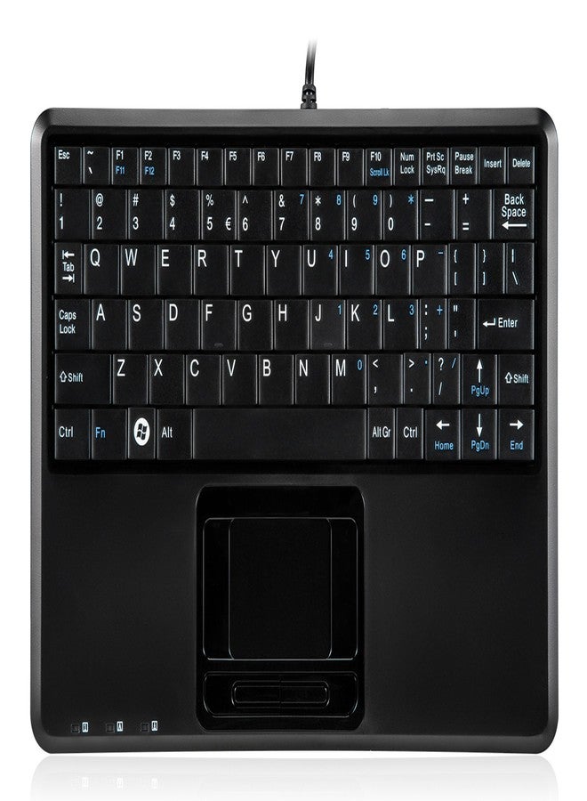 بيريكس لوحة مفاتيح Perixx PERIBOARD-510H Plus، سلكية صغيرة جدًا تعمل باللمس عبر منفذ USB، مزودة بمفاتيح مقصية من النوع X مع منفذي USB مدمجين. - Image 1