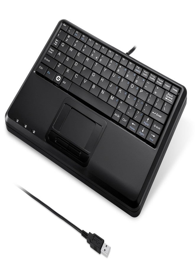 بيريكس لوحة مفاتيح Perixx PERIBOARD-510H Plus، سلكية صغيرة جدًا تعمل باللمس عبر منفذ USB، مزودة بمفاتيح مقصية من النوع X مع منفذي USB مدمجين. - Image 3