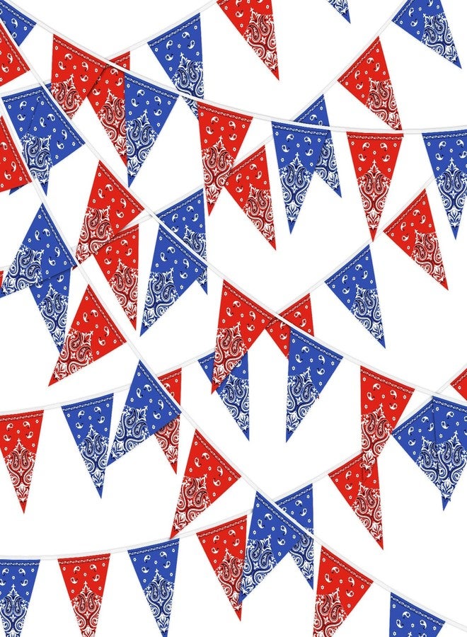 MARFOREVER 4 Pack Western Cowboy Party Decorations Bandana Pennant Banner 39.4 Ft Wild West Rodeo Decorations Western Cowboy Themed Yee Haw Country Party Decoration Supplies - Image 1