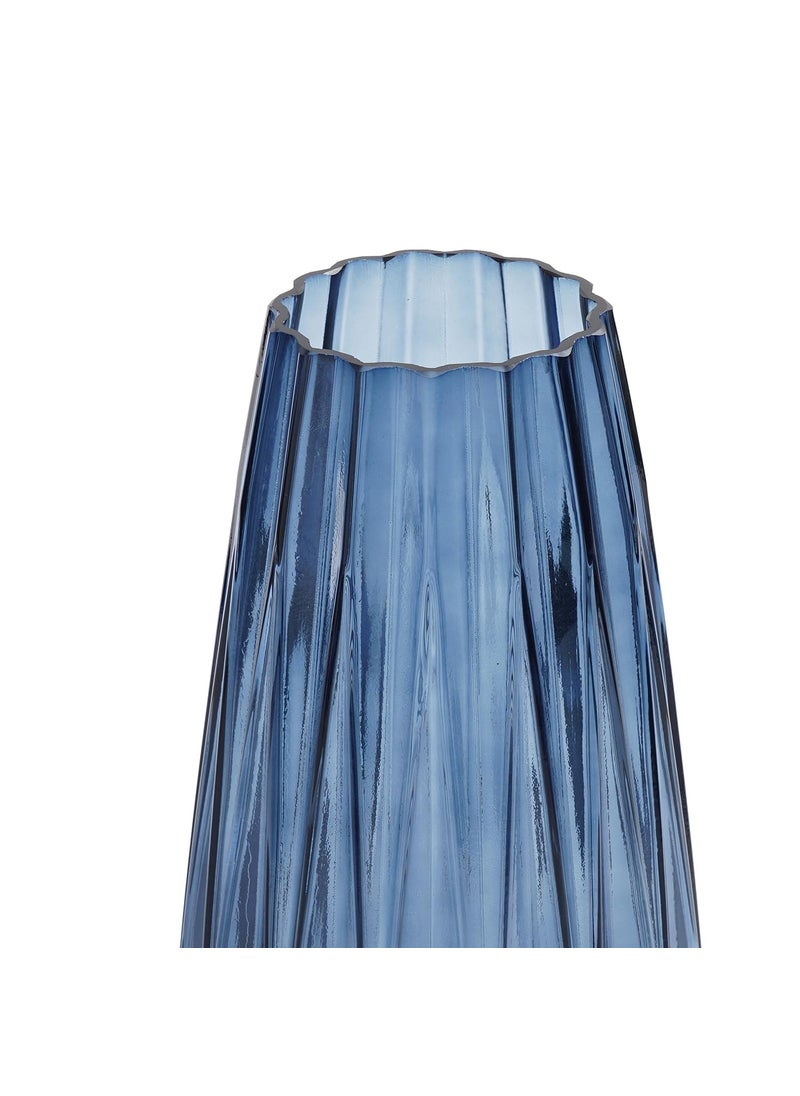 PURE HOME + LIVING Pure Home Living Blue Diamond Textured Glass Vase Medium  - Image 5