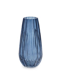 PURE HOME + LIVING Pure Home Living Blue Diamond Textured Glass Vase Medium  - Image 3
