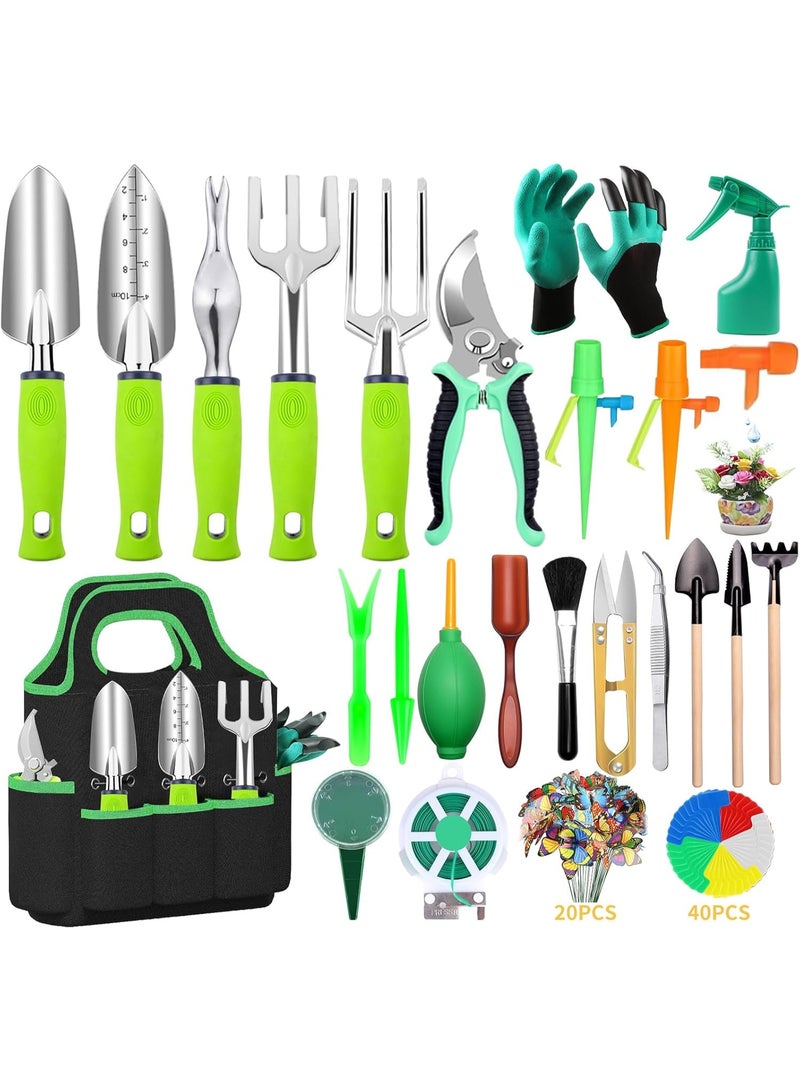Generic 84 PCS Garden Tools Set,10pcs Succulent Tools Set Included 6pcs Large Heavy Duty Aluminum Gardening Hand Tools 12.5IN with Garden Tool Bag,Gloves Sprayer etc.Gardening Gifts for Men Women Garden Gifts  - Image 4