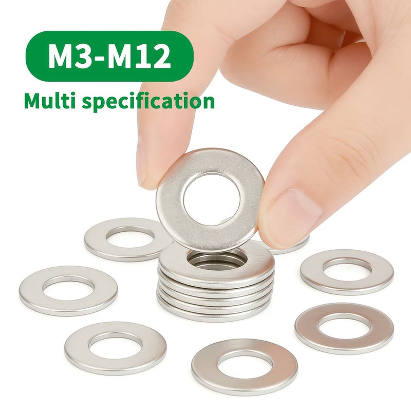 M6 Flat Washers 90 Pcs Carbon Steel Durable Easy To Install For Machinery Electronics And Projects - Image 1