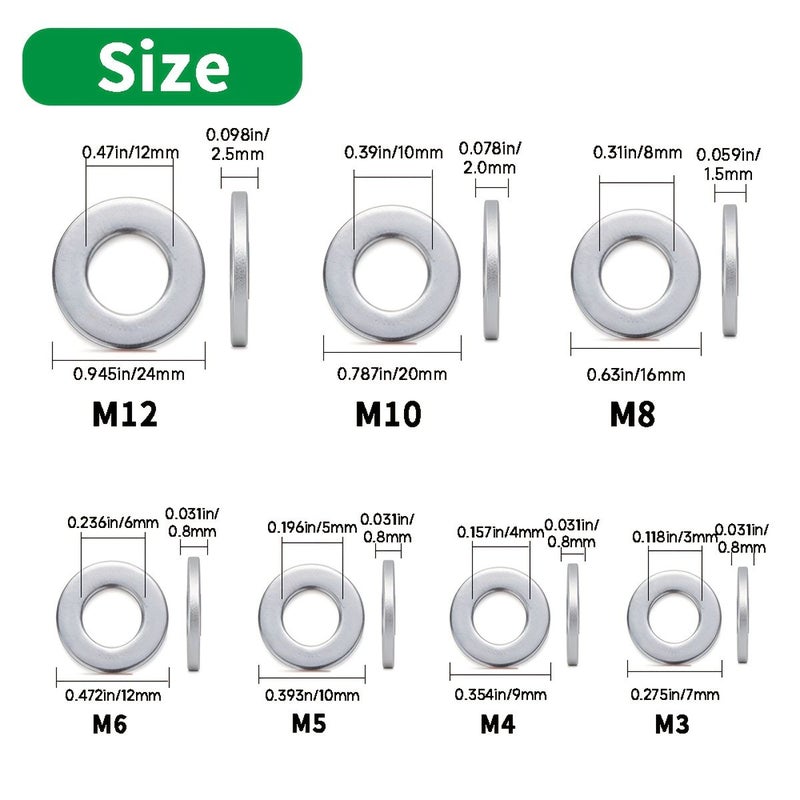 M6 Flat Washers 90 Pcs Carbon Steel Durable Easy To Install For Machinery Electronics And Projects - Image 2