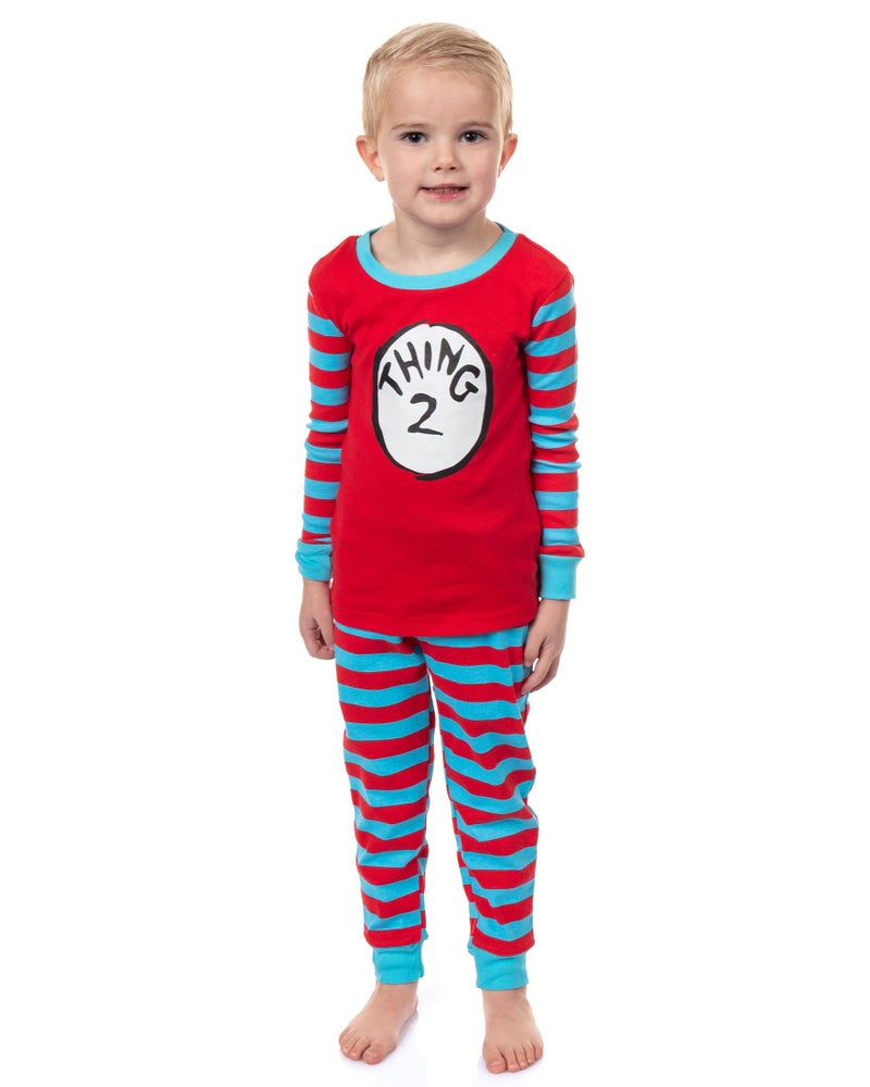 MJC Dr. Seuss Thing 1 and Thing 2 Character Matching Family 2-Piece Tight Fit Pajama Set (Toddler, 2T) - Image 5