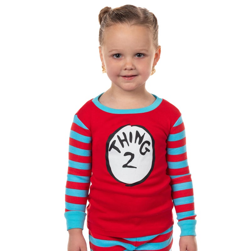 MJC Dr. Seuss Thing 1 and Thing 2 Character Matching Family 2-Piece Tight Fit Pajama Set (Toddler, 2T) - Image 3