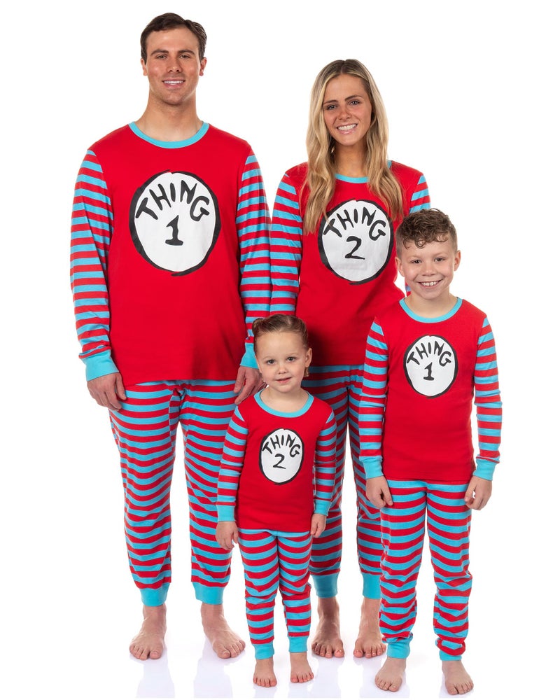 MJC Dr. Seuss Thing 1 and Thing 2 Character Matching Family 2-Piece Tight Fit Pajama Set (Toddler, 2T) - Image 1