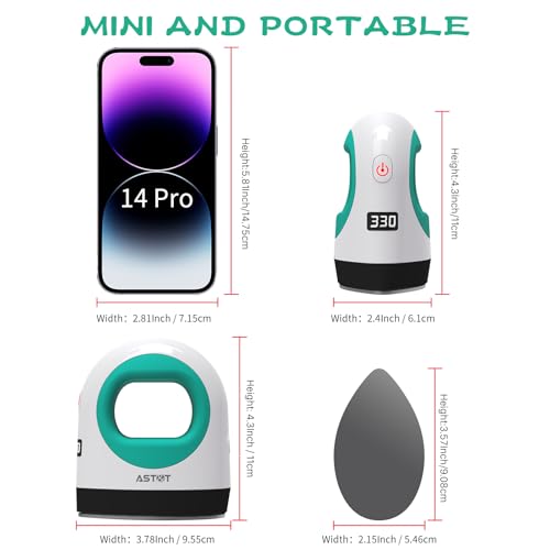 AST&T Heat Press Mini Heat Press Machine, Small Heat Press for T Shirts, Hats, Heating Transfer Projects,14 Levels Temperature Setting (White&Green) - Image 3