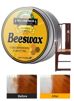 WILLIAM WEIR Natural Beeswax- Furniture Polish Wood Seasoning Beeswax for Wood Polish and Conditioner Multipurpose Waterproof and Repair Wood Wax Wood Cleaner and Polish Furniture Wax 200g  - Image 1